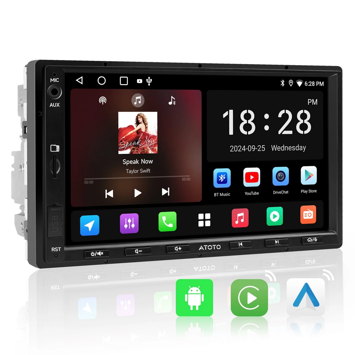 ATOTO A5L 7inch ChatGPT Android Double Din Car Stereo, 2G+32G Wireless CarPlay & Wireless Android Auto with Bluetooth,GPS Tracking,WiFi,built-in amplifier