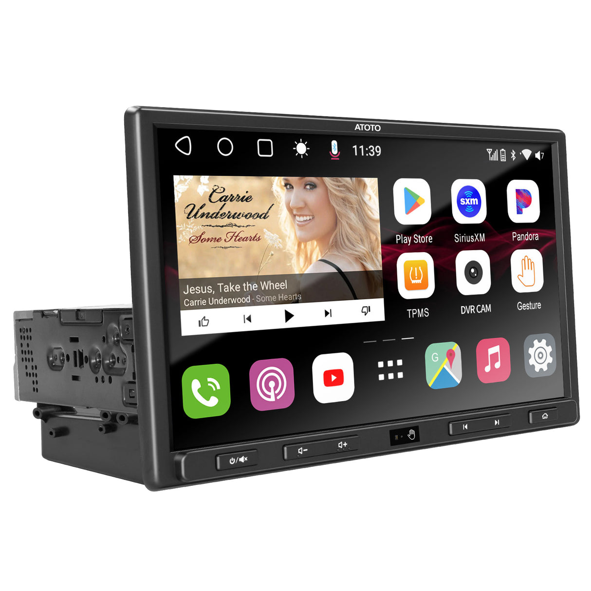 ATOTO S8G1109UP 10.1inch Touchscreen Single DIN Android Car Radio Stereo, Wireless CarPlay & Android Auto in Dash Video Receiver, Mirror Link, 4G LTE/WiFi/BT/USB Tethering, Dual Bluetooth, 6G+128G