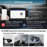 ATOTO S8G1109AIO 10 Inch QLED 1 Din Android Car Stereo, Wireless CarPlay and Android Auto, GPS Tracking, 4GB+32GB, HDMI Input, Split Screen, 4G LTE, 2 Bluetooth, 36-Band EQ