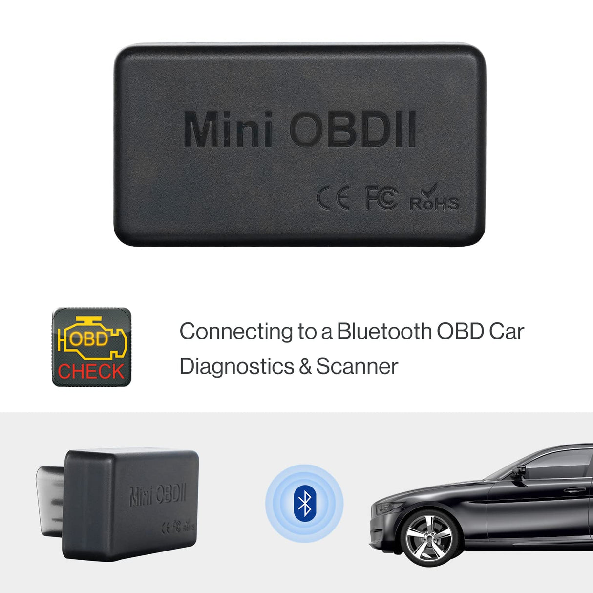 ATOTO AC-4450 Bluetooth OBDII/OBD2 診断スキャナー - A6 &amp; S8 専用、Torque アプリ対応