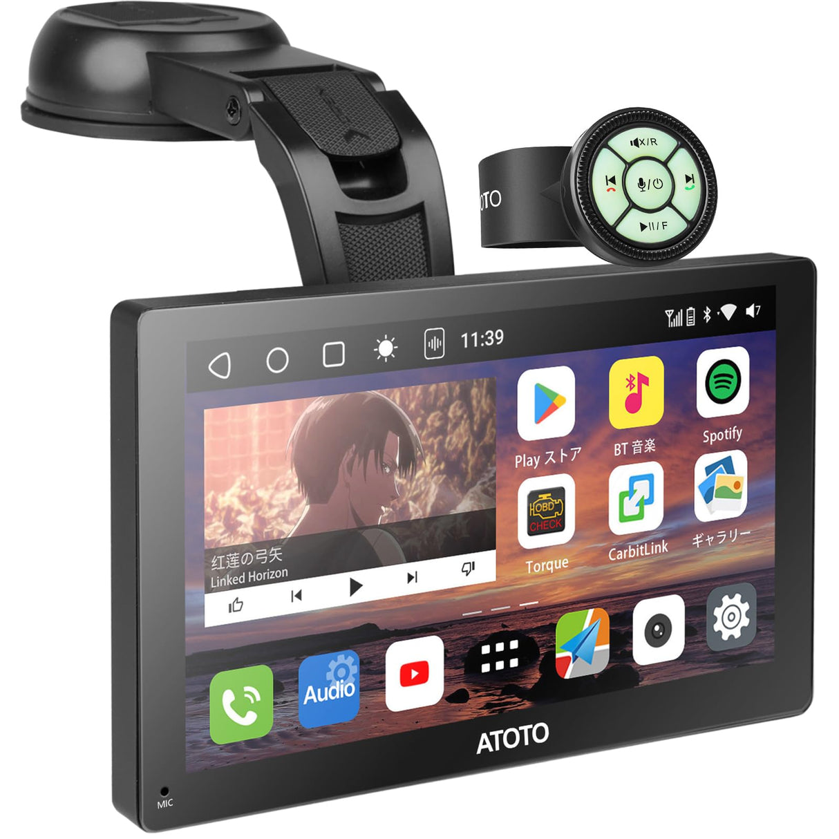 ATOTO P9 7 Zoll QLED tragbares Android-Autoradio, 2+32 GB kabelloses CarPlay &amp; Android Auto, Mirror Link, GPS-Tracking, Dual-Bluetooth, WLAN, USB, Bluetooth, HDMI-Anschluss und automatische Dimmfunktion, P907SD