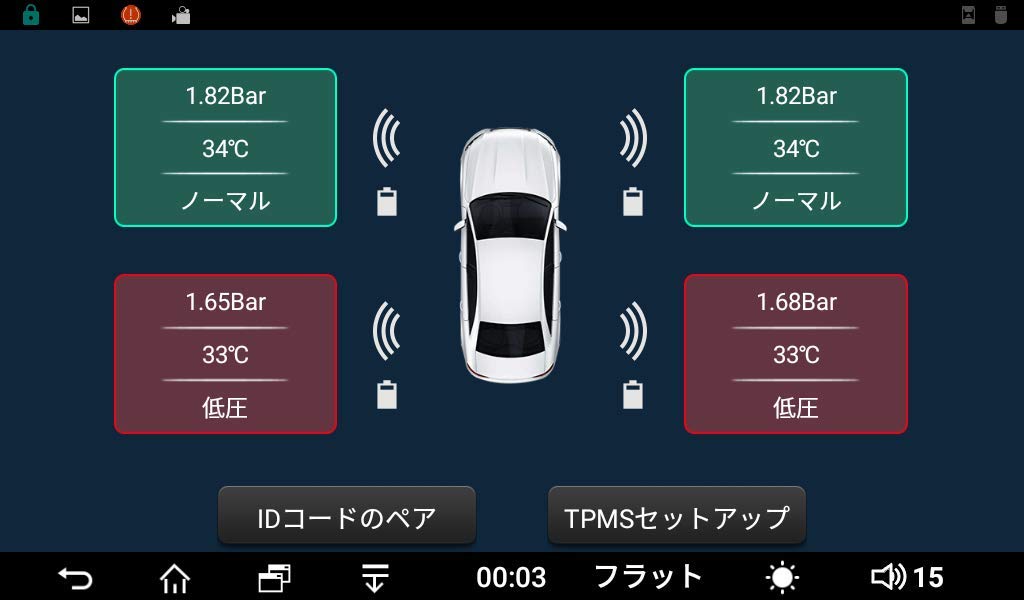 AC-UTP1 USB TPMS空気タイヤ圧監視システム - A6/S8 Androidカーステレオ専用