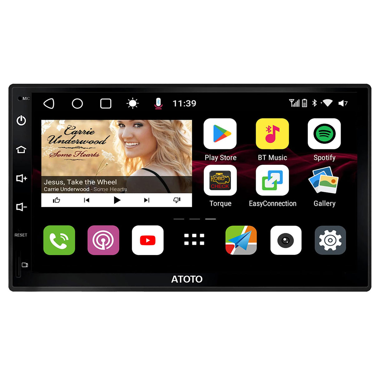 ATOTO S8 Premium Double-DIN Android Car Stereo Receiver, Wireless CarPlay & Android Auto, 7inch QLED Display, Split Screen, Dual Bluetooth with aptX HD, HD Rearview with LRV, SCVC and More, S8G2B74PM