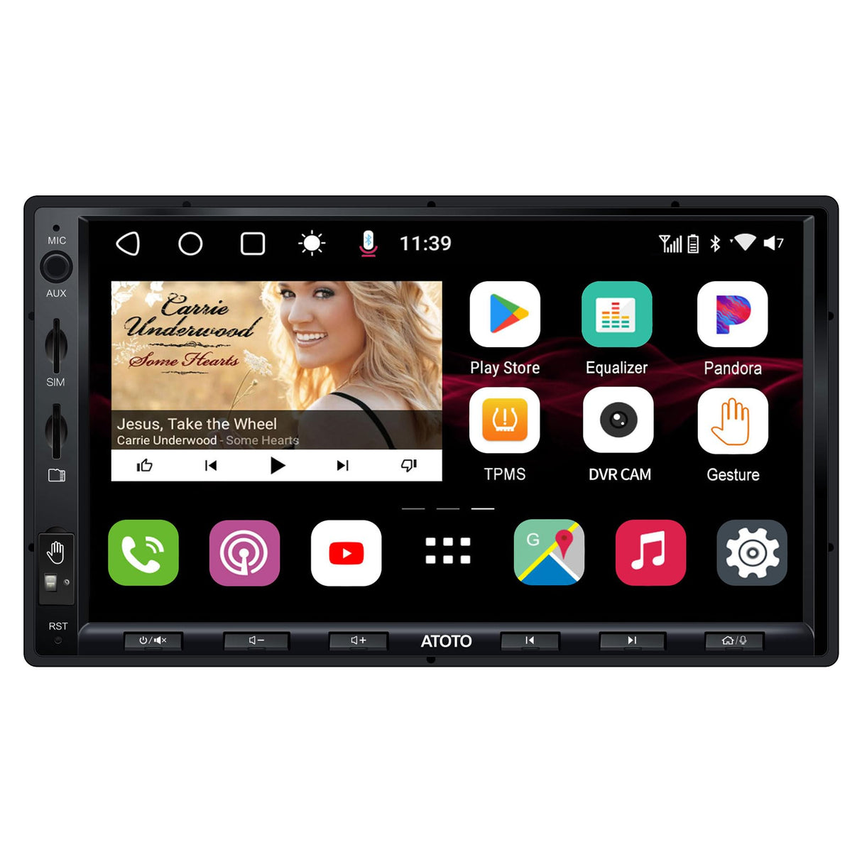 ATOTO S8 Ultra 7 Pulgadas Android Navegación del automóvil en el Tablero, CarPlay inalámbrico y Android Auto, 2 BT con aptX HD, Operación de Gestos,VSV y LRV, Módem Celular 4G Integrado, S8G2A78UL-A