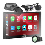 ATOTO P5 Autoradio Tragbares 7 Zoll QLED CarPlay Display mit Front- und 1080P Rückfahrkamera, Wireless CarPlay &amp; Android Auto, GPS Navigation, Automatisches Dimmen, Bluetooth, AUX/FM/USB, P507SD-S31