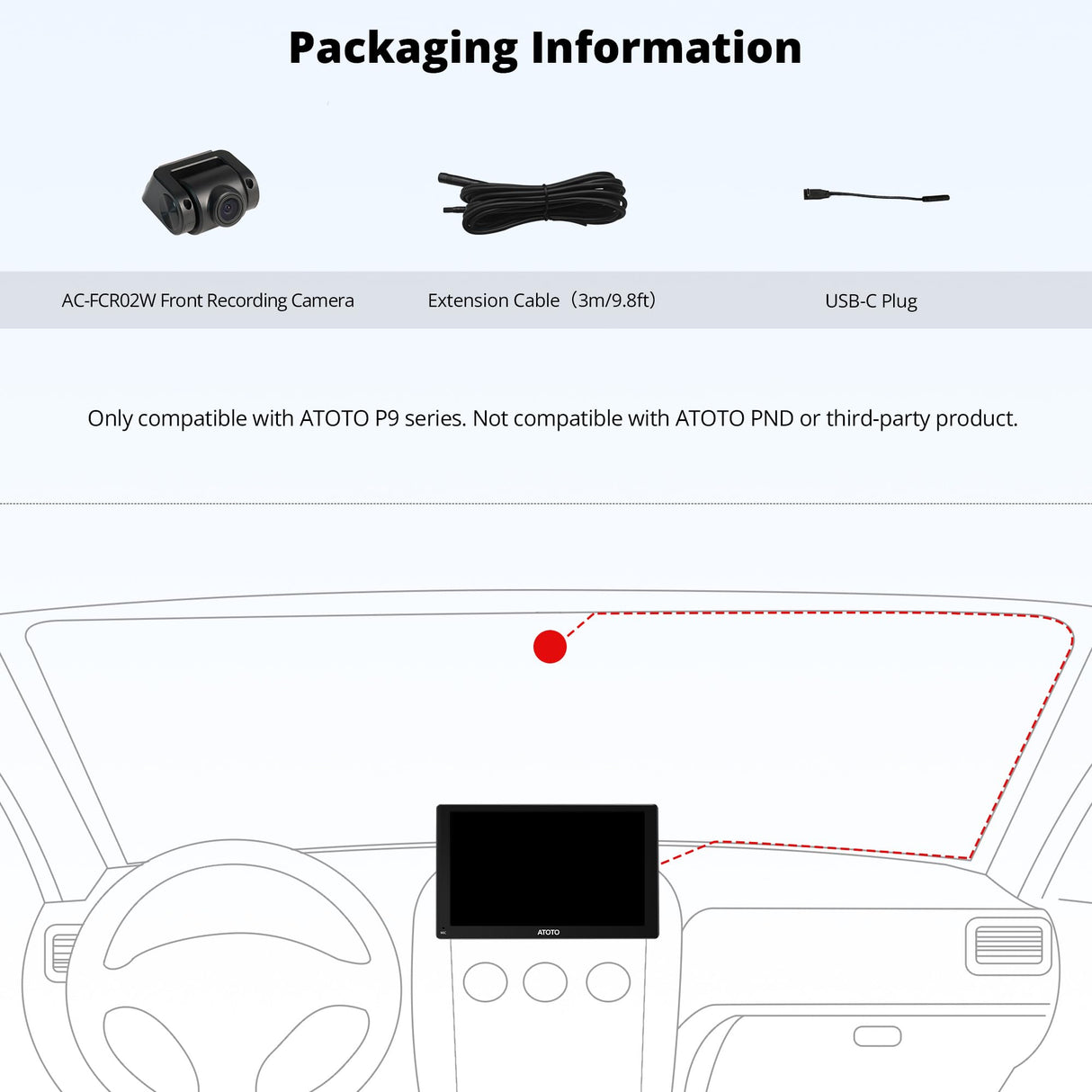 AC-FCR02W HD 1080P Dash Cam