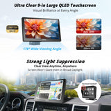 ATOTO P5 9 inch QLED Portable Car Stereo, Wireless CarPlay Android Auto Touch Screen Glare-Suppressing, Bluetooth, AUX/FM Output, MirrorLink, GPS Navi, Steering Wheel Control, P509SD-S01