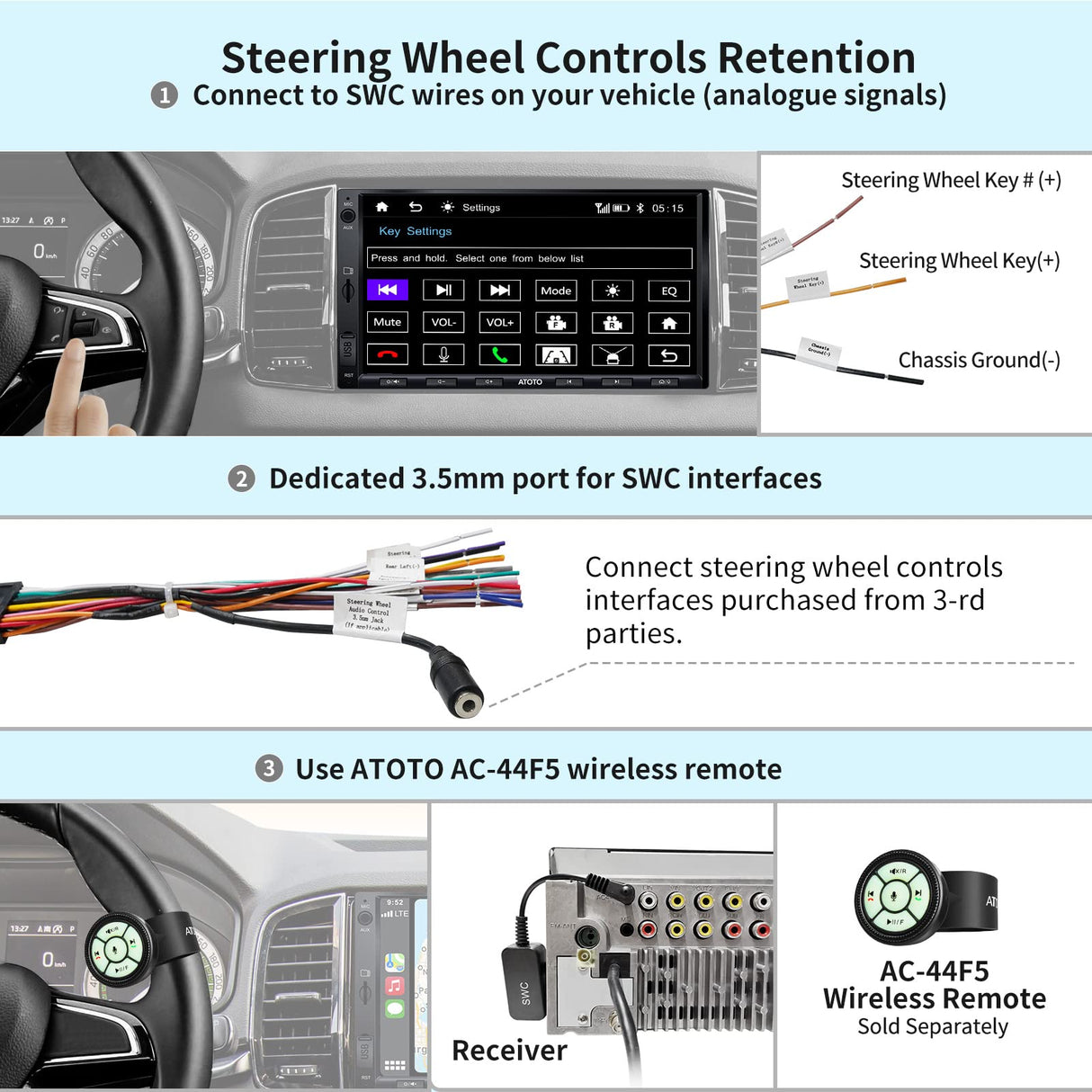 ATOTO F7XE Doppel-Din-Radio, eingebautes DAB+, kabelloses CarPlay &amp; Wireless Android Auto, Mirrorlink, 7 Zoll QLED-Bildschirm, Bluetooth, HD LRV, Handyaufladung, Rückfahrkamera, F7G2A7XED-S01