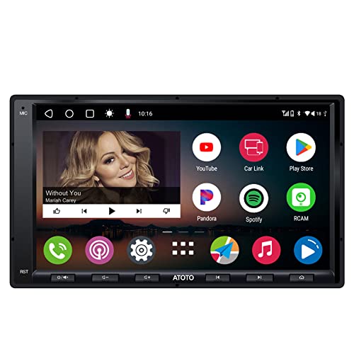 ATOTO A6 PF 7 Pouces Android Autoradio 2 DIN, sans Fil CarPlay et Auto, Lien Miroir, Double Bluetooth, Partage de Connexion Internet WiFi/BT/USB, LRV HD, 2G+32G, A6G2A7PF