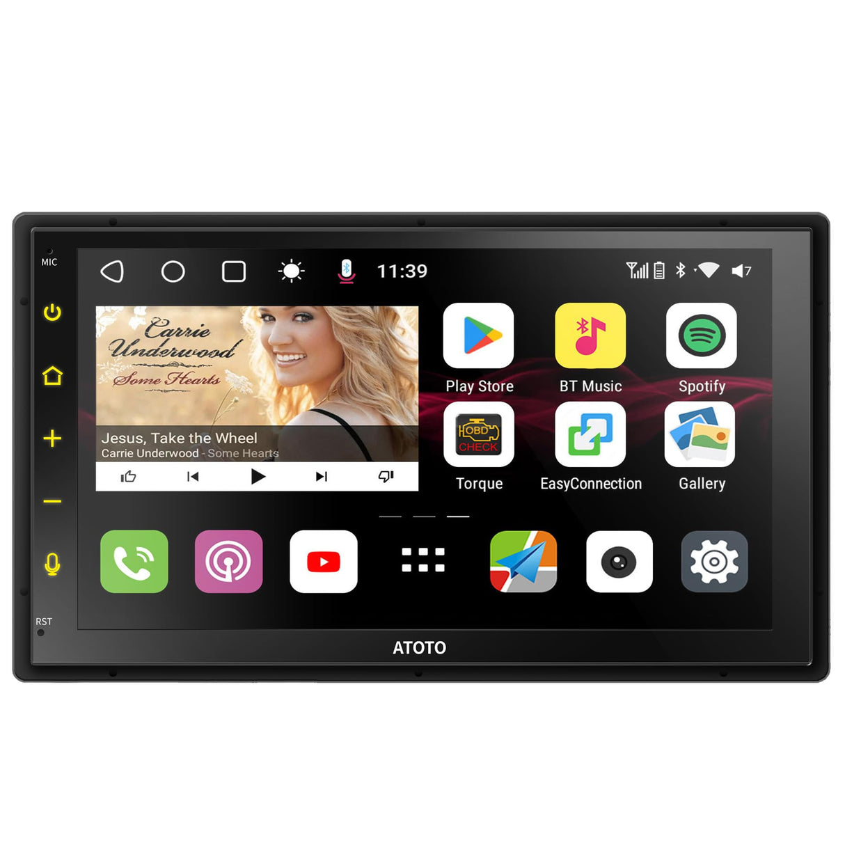 ATOTO S8 MS Autoradio 2 DIN Android, Android Auto sans Fil et CarPlay sans Fil, écran QLED de 7 Pouces, Suivi GPS, 4G+32G, LTE 4G intégré, Bluetooth Double, LRV, SCVC, écran divisé, S8G2B74MS