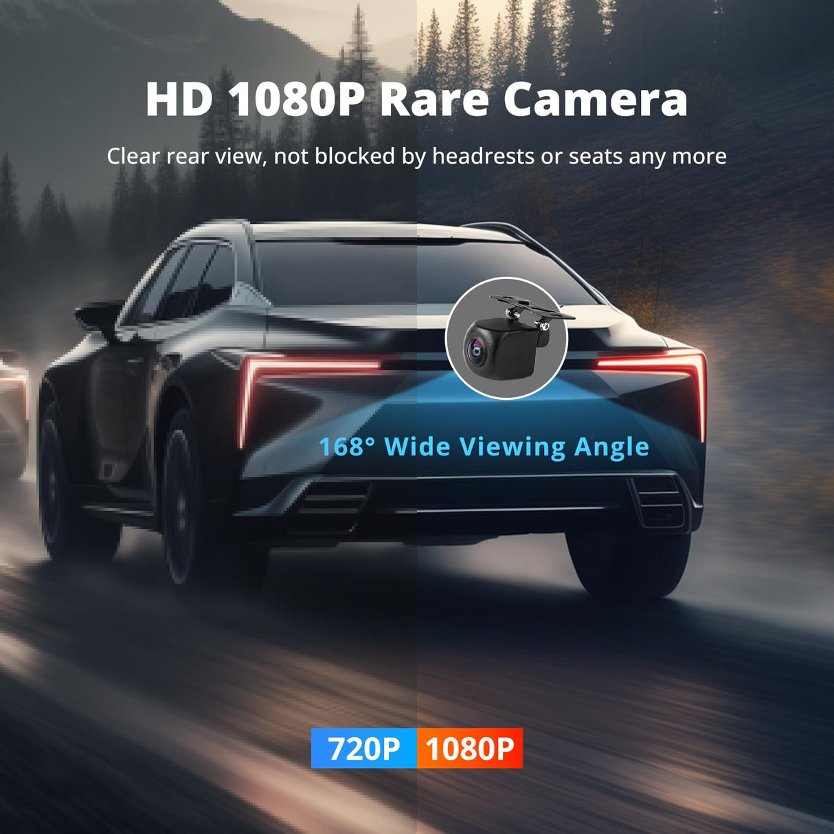 ATOTO AC-HD04LR HD 1080P Caméra de Recul avec Vue Arrière en Direct, Vision Nocturne, Étanche IP67 et Angle Large de 168°, Compatible Uniquement avec Les Séries ATOTO P5/P9 Sélectionnées