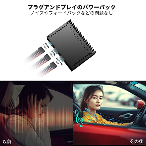 ATOTO CA-AEC01カーアンプ、4チャンネル、400ワットの最大パワー、2/4オーム安定、クラスA/B、選択されたAtotoカーステレオとのみ互換性があります