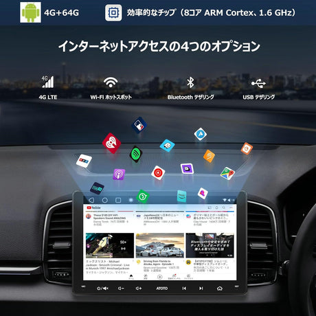 A6G209PL 9インチ2DIN Android ディスプレイオーディオ カーナビ