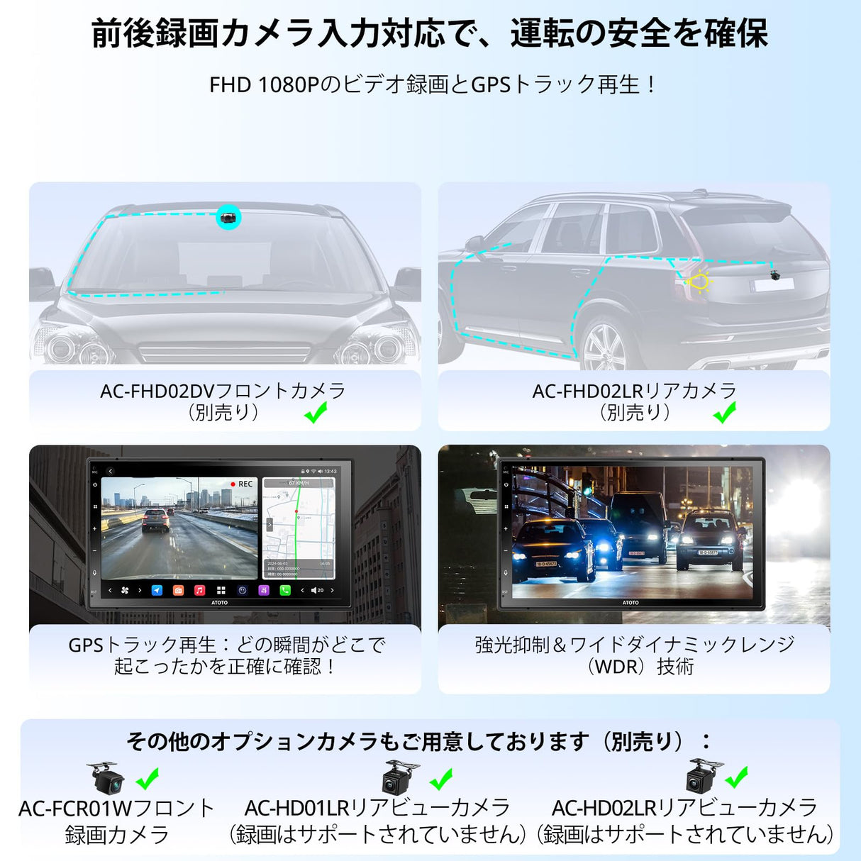 [最新] ATOTOZONE X10G2B7E 7インチAndroidカーナビ、ChatGPT AIに話しかける、8G + 128G ダブルDIN カーステレオ、4G LTE、ワイヤレスCarPlay＆Android Auto、デュアル電話接続＆2 Bluetooth、4ch全帯域、デュアルchサブウーファー出力、2ミッド、2ツイーター、36B-EQ、録画機能付きデュアルカメラ入力