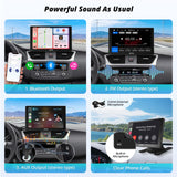 ATOTO P5 7" QLED Inalámbrico Carplay Radio Coche Portátil GPS, Cámaras Frontal DVR y Trasera 1080P, CarPlay & Android Auto inalámbrico, Atenuador automático, Bluetooth, Salida AUX/FM, P507SD-S31