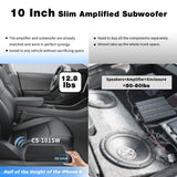 ATOTO CS-101SW 10” Slim Active Powered Car Subwoofer Sub, Under-Seat Amplified Subwoofer Car Audio 400 Watts, Built-in Amplifier Car/Truck Sub with Low & High Level Inputs, Remote Subwoofer Control