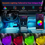 ATOTO LED-autolampen met APP-bediening, 160 LED RGB auto-interieuraccessoires met 16 miljoen kleurschakelingen, Meerdere muziekmodi,onafhankelijke bediening voor en achter, CI-FLT01