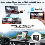 ATOTO P5 Autoradio Tragbares 7 Zoll QLED CarPlay Display mit Front- und 1080P Rückfahrkamera, Wireless CarPlay &amp; Android Auto, GPS Navigation, Automatisches Dimmen, Bluetooth, AUX/FM/USB, P507SD-S31