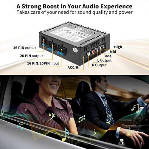 ATOTO CA-AEC01 Amplificador de Coche, 4 Canales, Potencia máxima de 400 vatios, 2/4 ohmios Estable, Clase A/B, Solo Compatible con estéreos de automóvil ATOTO seleccionados