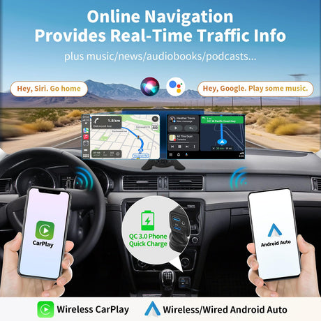 ATOTO P807PR Carplay Android Auto ohne Kabel, 7 QLED-Touchscreen-Bildschirme für das Auto mit doppelter Registrierung in Full HD, Telecomando, Adattative Light mit WDR 