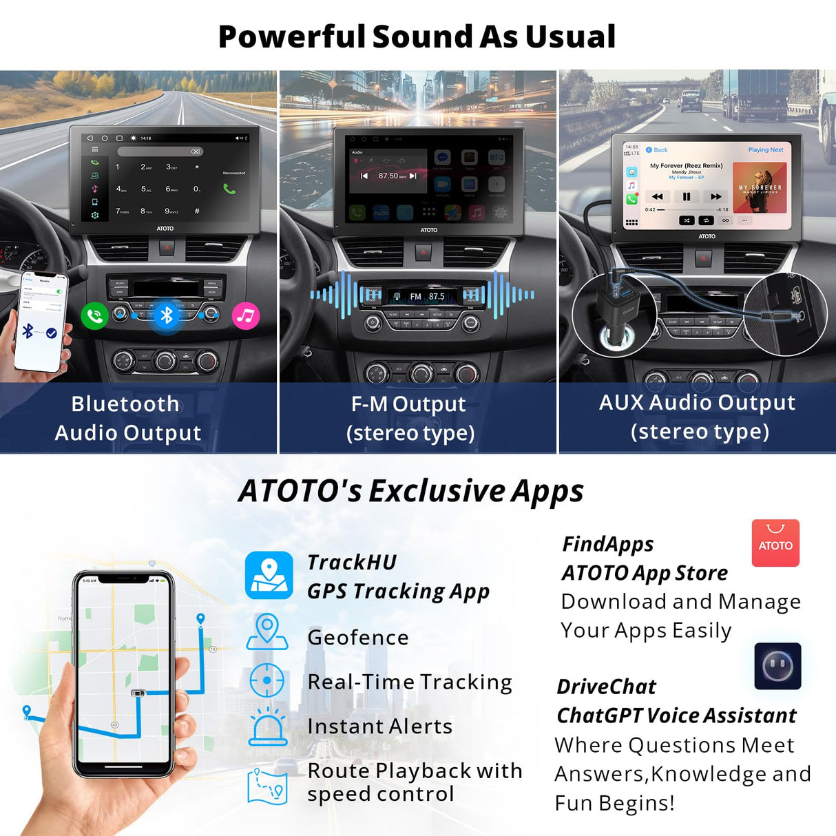 ATOTO P9 Android Dash Navigation, 4G+32G Portable Car Stereo with Rear Camera, Wireless CarPlay & Android Auto, Built-in 4G and GPS Tracking,P909PR-S2