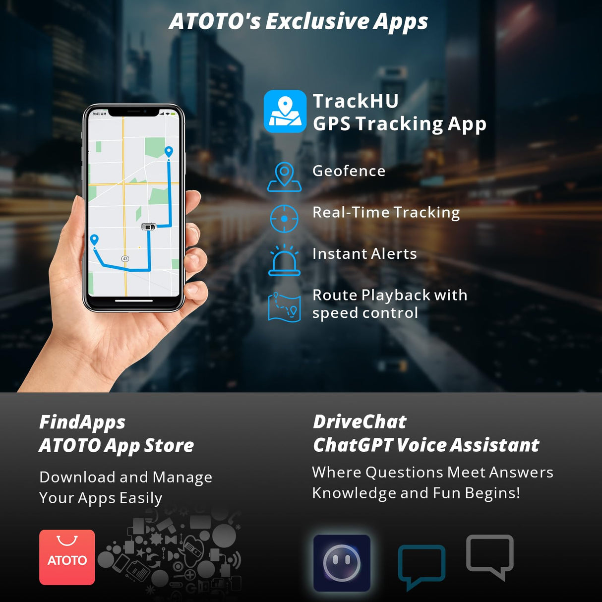 ATOTO P9 Autoradio De Voiture Android Portable 7 Pouces QLED, CarPlay & Android Auto sans Fil 2+32Go, Mirror Link, Suivi GPS, Double Bluetooth, WiFi, USB, Bluetooth, Port HDMI P907SD