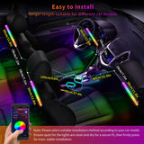 ATOTO Luces LED Coche con Control App, Accesorios de Coche Interior RGB 160 Leds con 16 Millones de Colores Conmutables, Múltiples Modos de Música, Control Independiente Delantero y Trasero, CI-FLT01