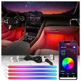 ATOTO LED Innenbeleuchtung Auto mit App-Steuerung, 160 LEDs RGB LED Strip Innenraumbeleuchtung Auto Zubehör mit 16 Millionen Farben Schaltbar, Musikmodi Sie ändert Sich mit dem Klang, CI-FLT01