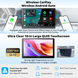 ATOTOZONE X10G211E 10" Android Double Din Car Stereo, 8+128G, 4G LTE,Wireless Carplay & Android Auto, AI Voice Assistant, GPS Tracking, Dual Microphone & BT & Cam Input, 36B-EQ,HDMI Input