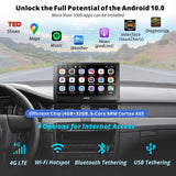 ATOTO P9 Android Dash Navigation, 4G+32G Portable Car Stereo with Rear Camera, Wireless CarPlay & Android Auto, Built-in 4G and GPS Tracking,P909PR-S2