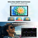 ATOTOEXCEL Double Din Car Stereo, Bulit in DAB+, Wireless CarPlay & Wireless Android Auto, 7 Inch QLED Touch Screen for Car with Quick Charge, Bluetooth, Live Rear View, MirrorLink, F7G2A7-XED-A