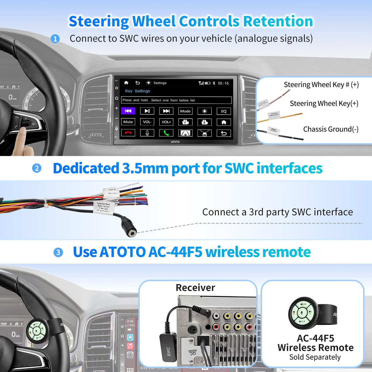 ATOTO F7 WE 7 inch Touchscreen Double DIN Car Stereo, Wireless CarPlay & Wireless Android Auto, Bluetooth Car Radio, RDS/FM/AM, MirrorLink, HD Live Rearview, Quick Charge, Voice Control, F7G2B7WE