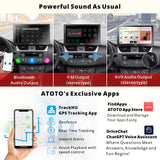 ATOTO 7-Zoll QLED Android Digital Media Receiver, 4G+32G tragbares Autoradio, kabelloses CarPlay &amp; Android Auto, 4G LTE, Dual Bluetooth, GPS-Tracking, HDMI-Eingang, mit 1080P Dash &amp; Rückfahrkamera, P907PR-S3