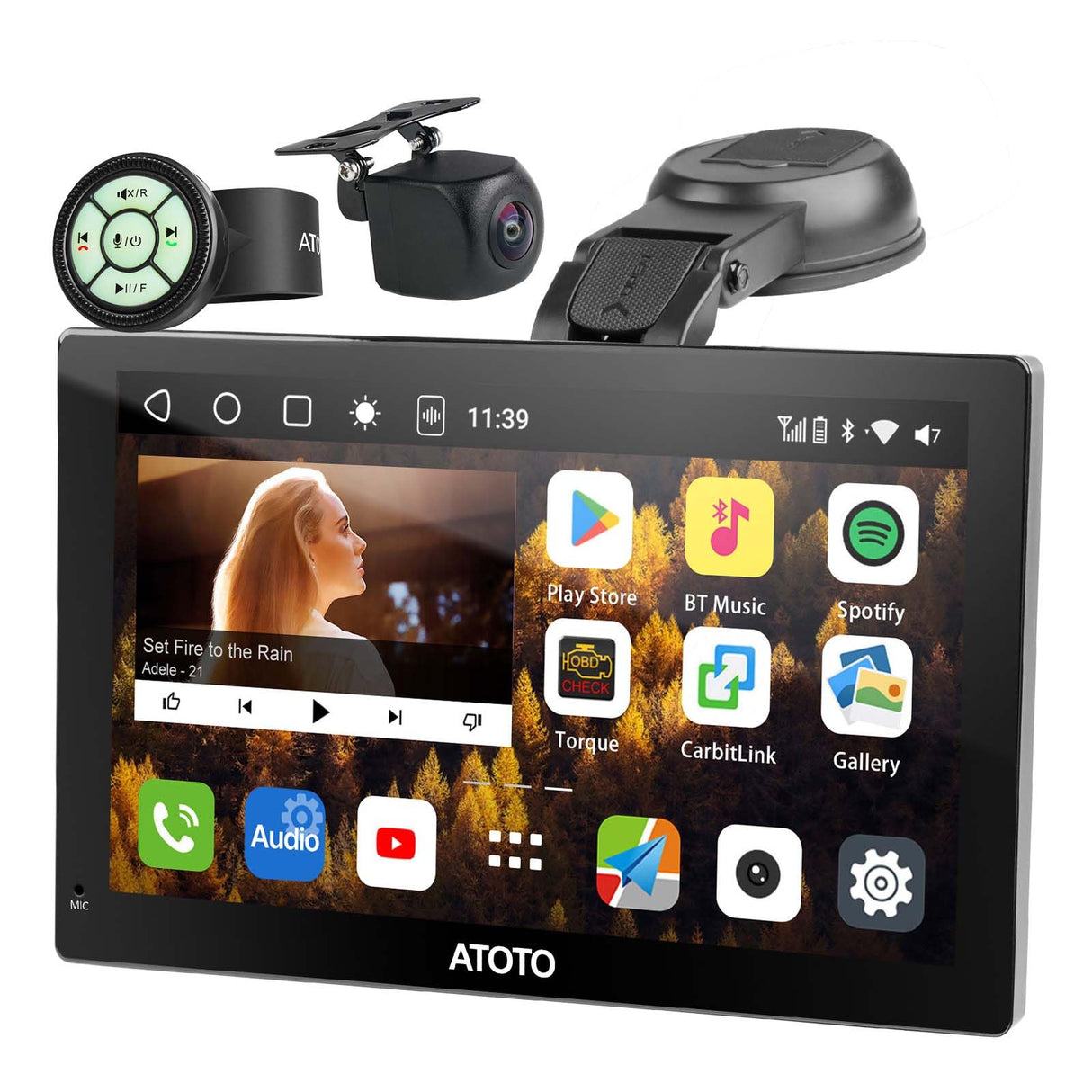 ATOTO P9 Android Dash Navigation, 4G+32G Portable Car Stereo with Rear Camera, Wireless CarPlay & Android Auto, Built-in 4G and GPS Tracking,P909PR-S2