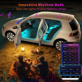 ATOTO Luces LED Coche con Control App, Accesorios de Coche Interior RGB 160 Leds con 16 Millones de Colores Conmutables, Múltiples Modos de Música, Control Independiente Delantero y Trasero, CI-FLT01