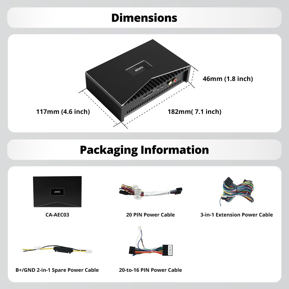 CA-AEC03 Class D Compact Digital Car Amplifier