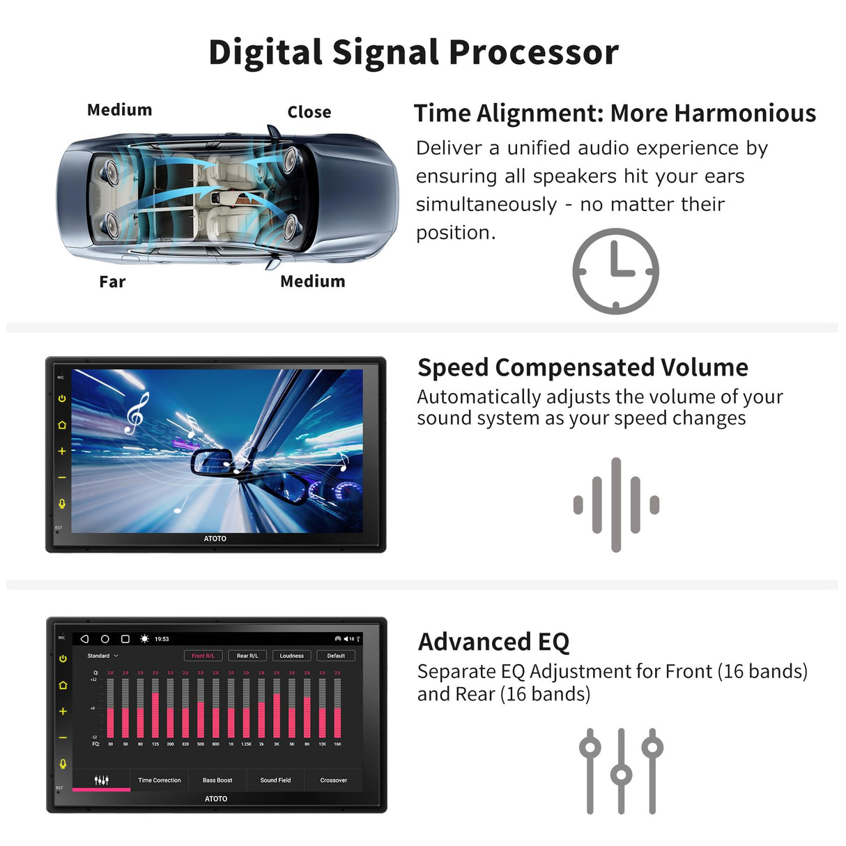 ATOTO S8 Dual Din Android autoradio, compatibel met draadloze CarPlay en Android Auto bedraad, dubbele Bluetooth,AC-S8G2B74MS-1EU