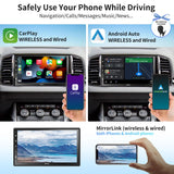 ATOTO A6 PF 7" QLED Touchscreen Double-DIN Android Car Radio Stereo, Wireless CarPlay& Android Auto Video Receiver, GPS Tracking, MirrorLink, WiFi/BT/USB Tethering, Dual Bluetooth, 2G+32G, A6G2B7PF