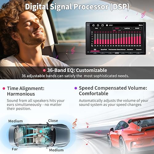 ATOTO A6 PF 7 Pouces Android Autoradio 2 DIN, sans Fil CarPlay et Auto, Lien Miroir, Double Bluetooth, Partage de Connexion Internet WiFi/BT/USB, LRV HD, 2G+32G, A6G2A7PF