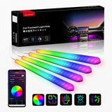 ATOTOLIFE Car LED Footwell Lights, Interior Neon Lights with Wireless APP, 160 LEDs RGB with DIY 21 Color Modes, 6 Music modes, 16M+ Switching-Front and Rear Independent Adjustment