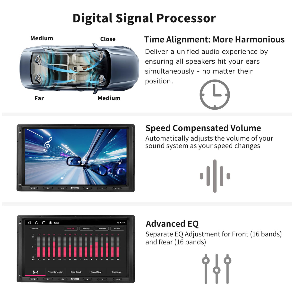 ATOTO S8 Dash board video- HD-achteruitkijkspiegel met LRV, Android Auto en Wireless CarPlay,AC-S8G2A74MS1EU