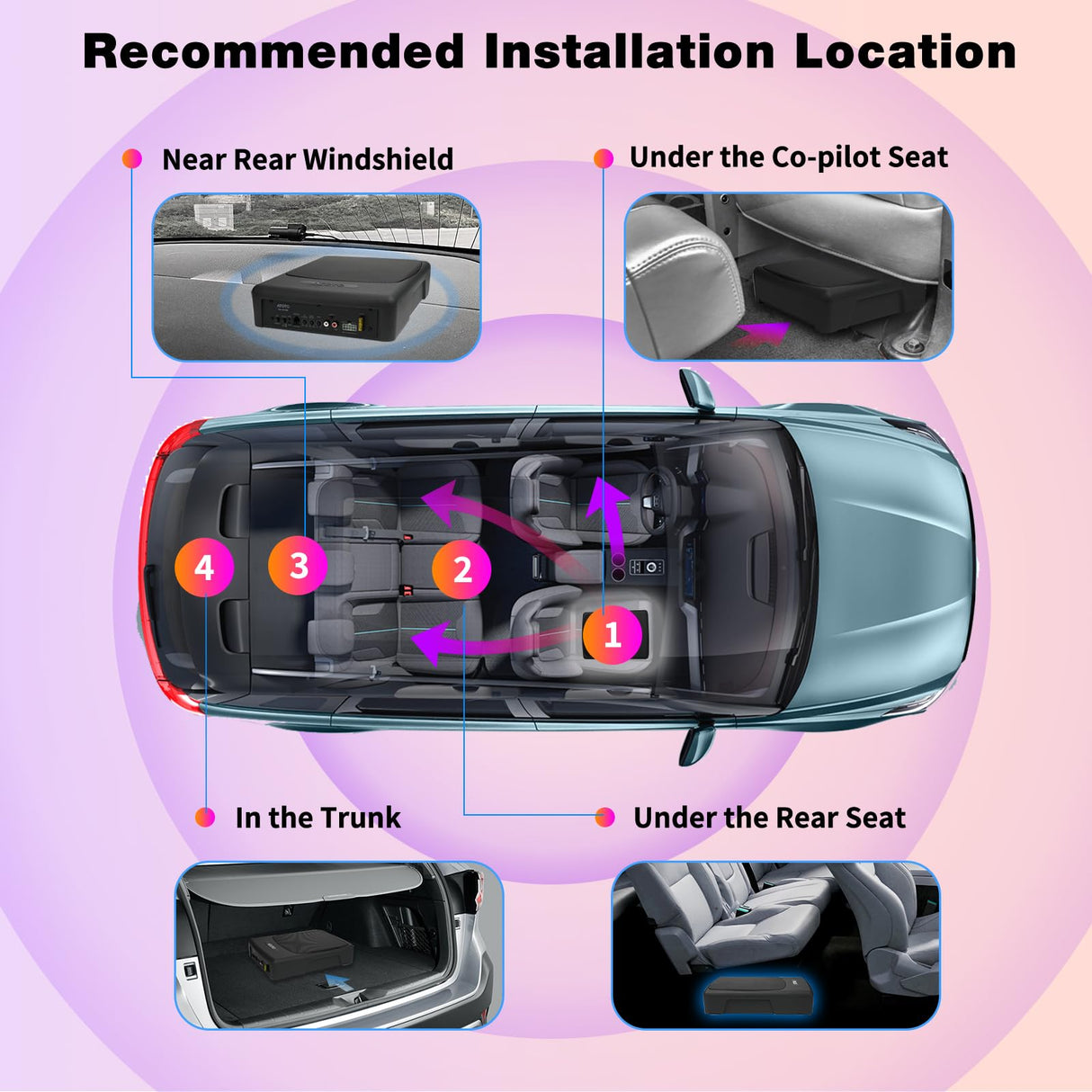 10 Inch Under Seat Powered Car Subwoofer