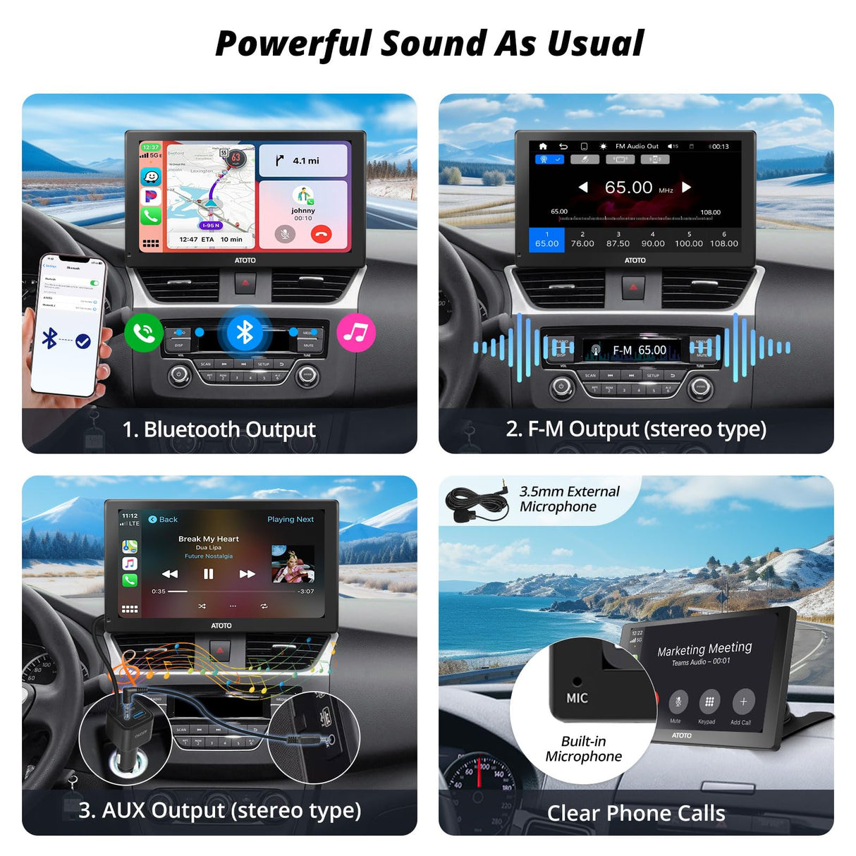 [9 pollici] ATOTO P5 CarPlay Wireless Autoradio Portatile, Schermo Touchscreen QLED antiriflesso, Android Auto wireless, Bluetooth, Dimmer Automatico, MirrorLink, uscita AUX/FM, P509SD