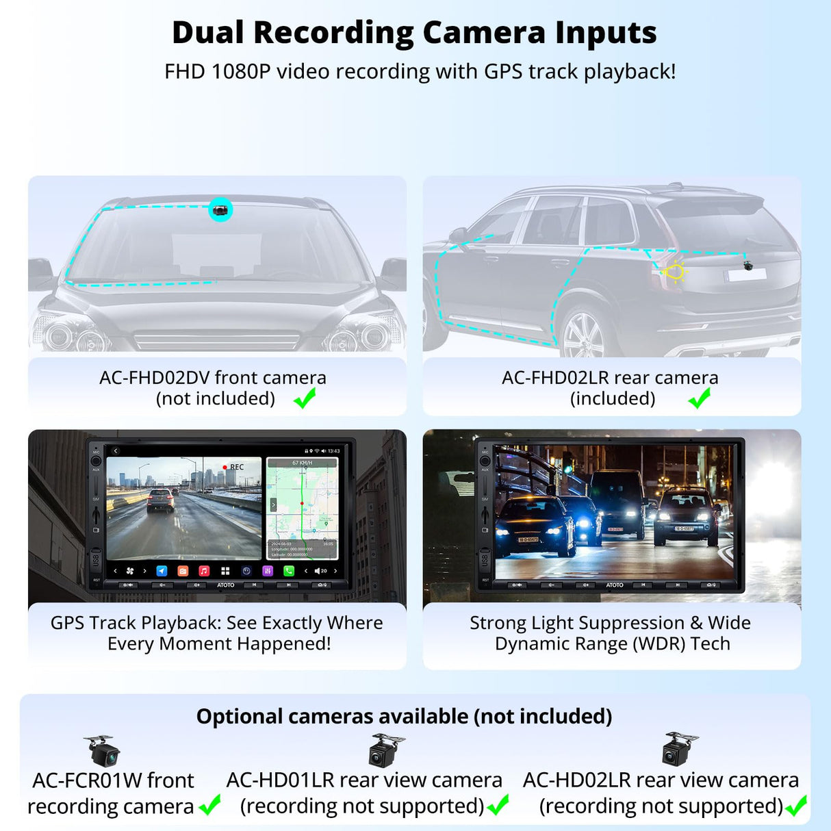 ATOTOZONE 7inch AI Android in-Dash Navigation, 8G+128G Audio Double Din Car Stereo, 4G LTE, Wireless Carplay & Android Auto, Dual Phone Connection&BT, 36B-EQ, HDMI Input, with Backup Cam, X10G2A7E-R2