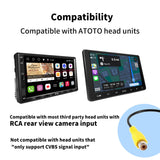 ATOTO Telecamera di backup wireless, ampio angolo di visione di 140°, AHD 720P con visione notturna, trasmissione stabile del segnale per auto/SUV/camion, WRC-HD10LR