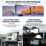 ATOTO P9 9" QLED Tragbarer Digital Media-Receiver, Android Autoradio 4G+32G, Wireless Carplay &amp; Android Auto, 4G-LTE, GPS-Verfolgung, 1080P Frontkamera und Rückfahrkamera, HDMI-Unterstützung,P909PR-S3