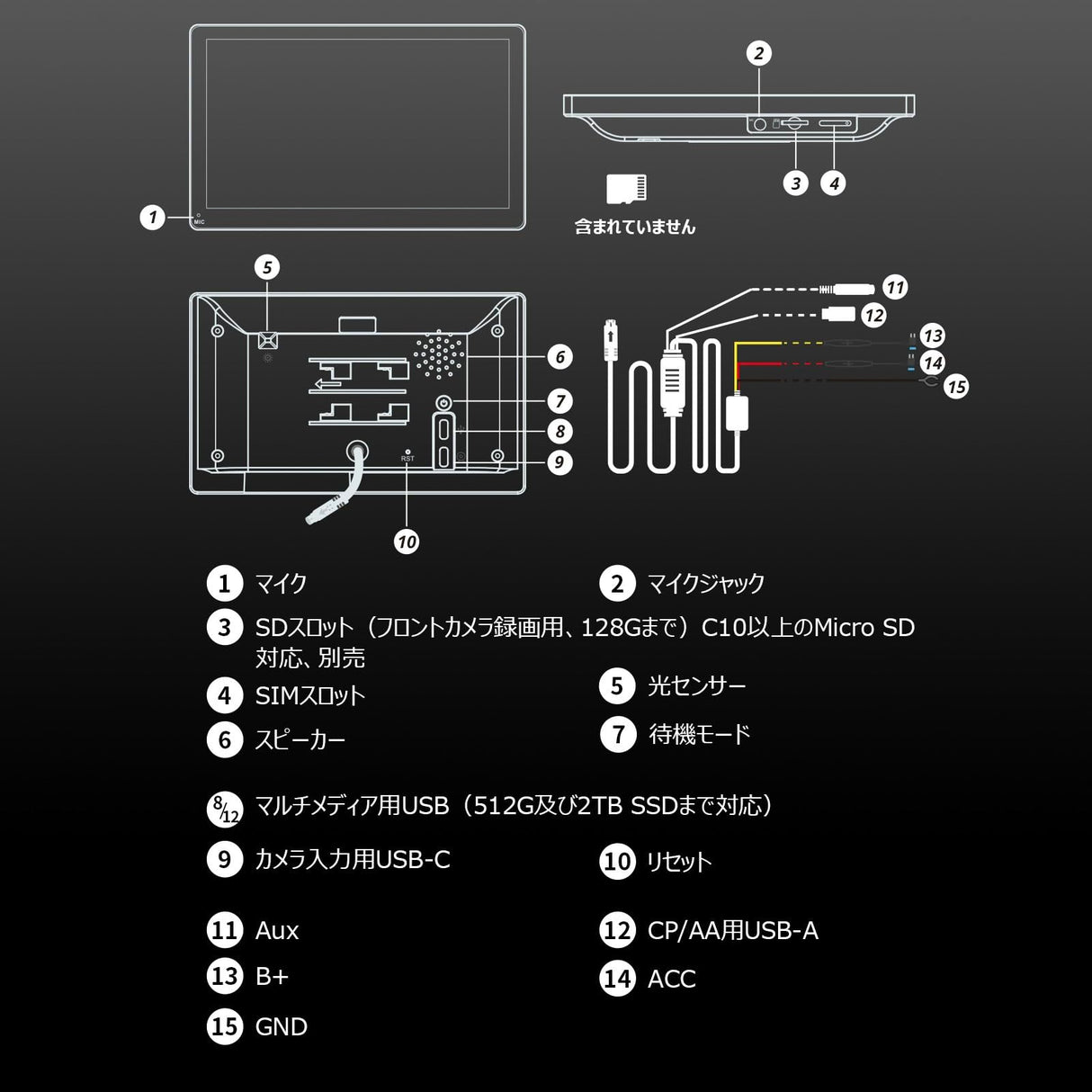 P9 9インチ アンドロイドナビ 4G LTE、RevcarX ワイヤレスAndroid Auto &amp; ワイヤレス Carplay、4G+32G、1280*720 HD QLED ディスプレイオーディオ、リアカメラ付き、デュアルBT、GPSトラッキング、HDMI入力、4つの音声出力、P909PR-S2 