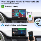 ATOTO P8 Portable Wireless Carplay Car Stereo, Wireless Android Auto Screen, 7 inch QLED Glare-Suppressing Display Screen, Remote Control, WDR & Auto Dimmer, GPS Navigation, P807SD-RM