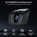 ATOTOZONE AC-FHD02DV Cámara de Coche DVR FHD 1080P,Reproducción GPS,Ángulo de 136°,WDR,Visión Nocturna,Modo Parking 24H,G-Sensor,Grabación En Bucle,a Prueba de Cortes,Soporta 128GB,Solo Para Serie X10