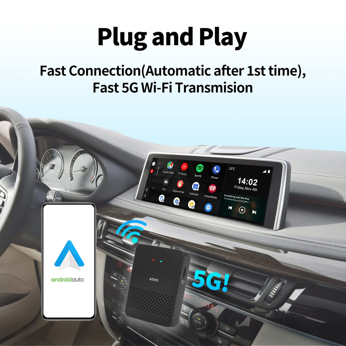 AD3AA-BK Wireless Android Auto Adapter